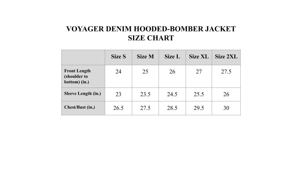 Voyager Denim Hooded-Bomber Jacket